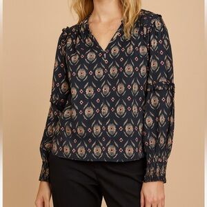 Entro Floral Boho Patterned Blouse Size Small